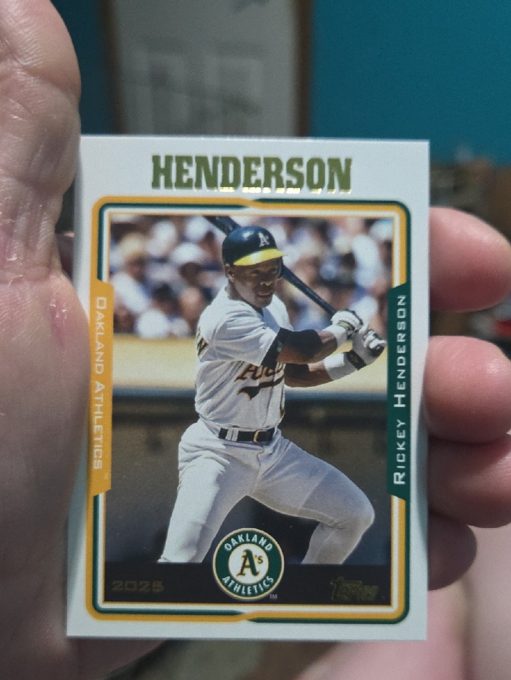 Topps Rickey Henderson Oakland Athletics Card - White/Green/Gold